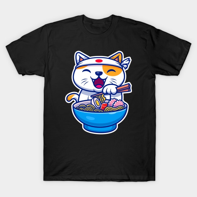 Ramen Cat T-Shirt by machmigo